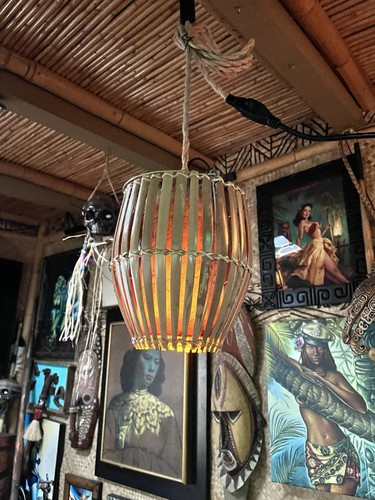New retro rattan basket lamp - new,